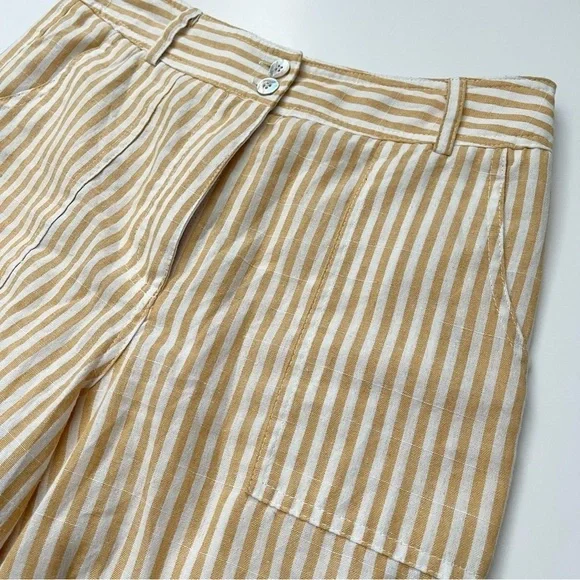 Molly Bracken Yellow & White Stripes Wide Leg Pants US XS - Picture 4 of 7